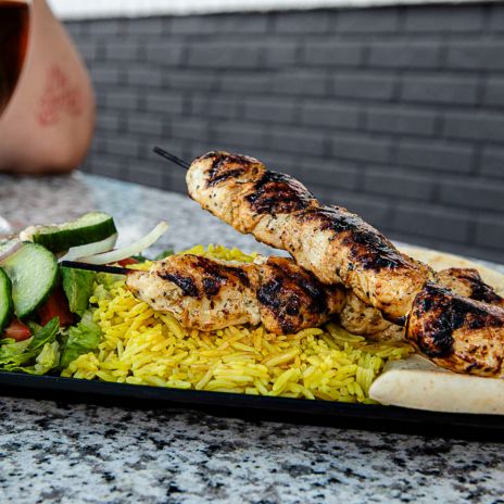 a plate of food on a table