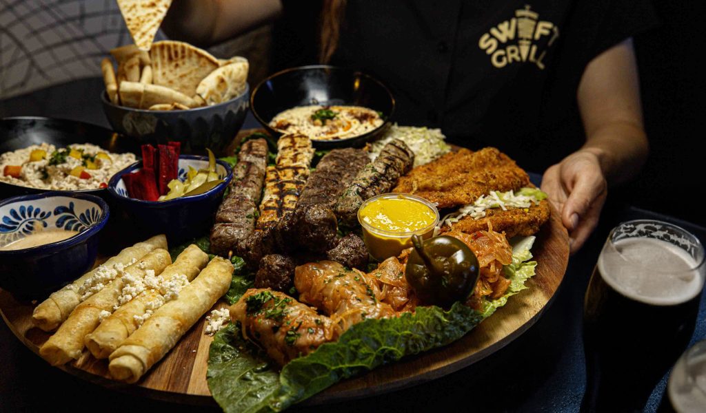 a plate of food on a table